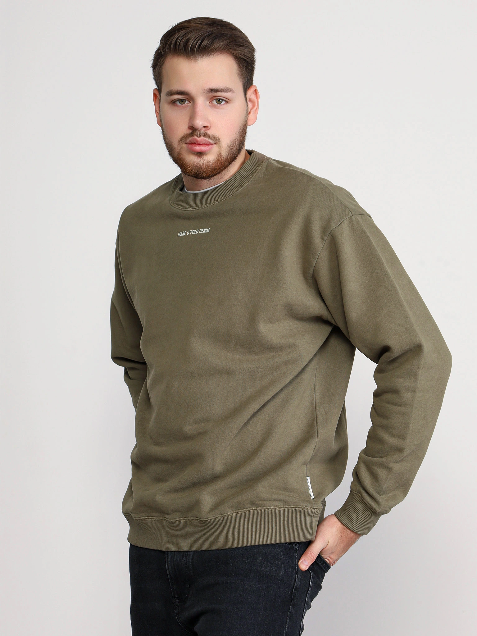 Пуловер цвета хаки из хлопка